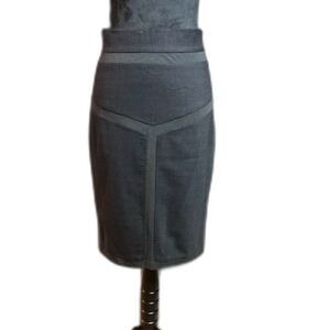 DIANE VON FURSTENBERG Women's Geometric Detail 100% Wool Pencil Skirt Size 8